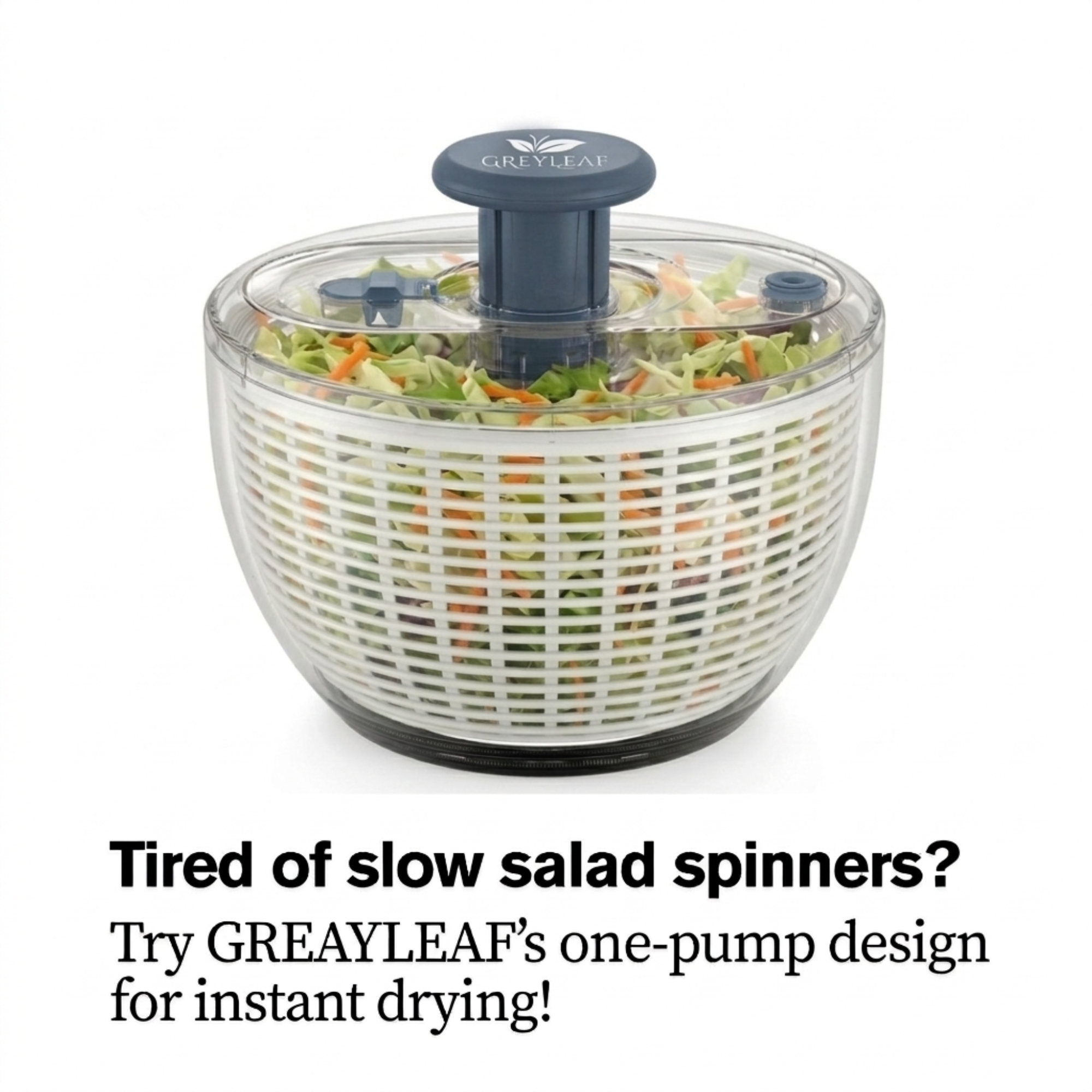 Salad Spinner 3.8 Qt – Large Lettuce Spinner & Vegetable Washer, Fruit Washer Bowl with Strainer, BPA-Free Produce Cleaner & Dryer for Kitchen