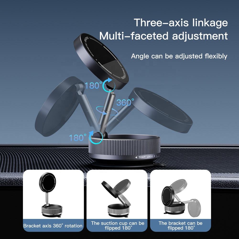 Universal Magnetic Car Phone Holder Dashboard Mount Foldable 360° Rotating GPS