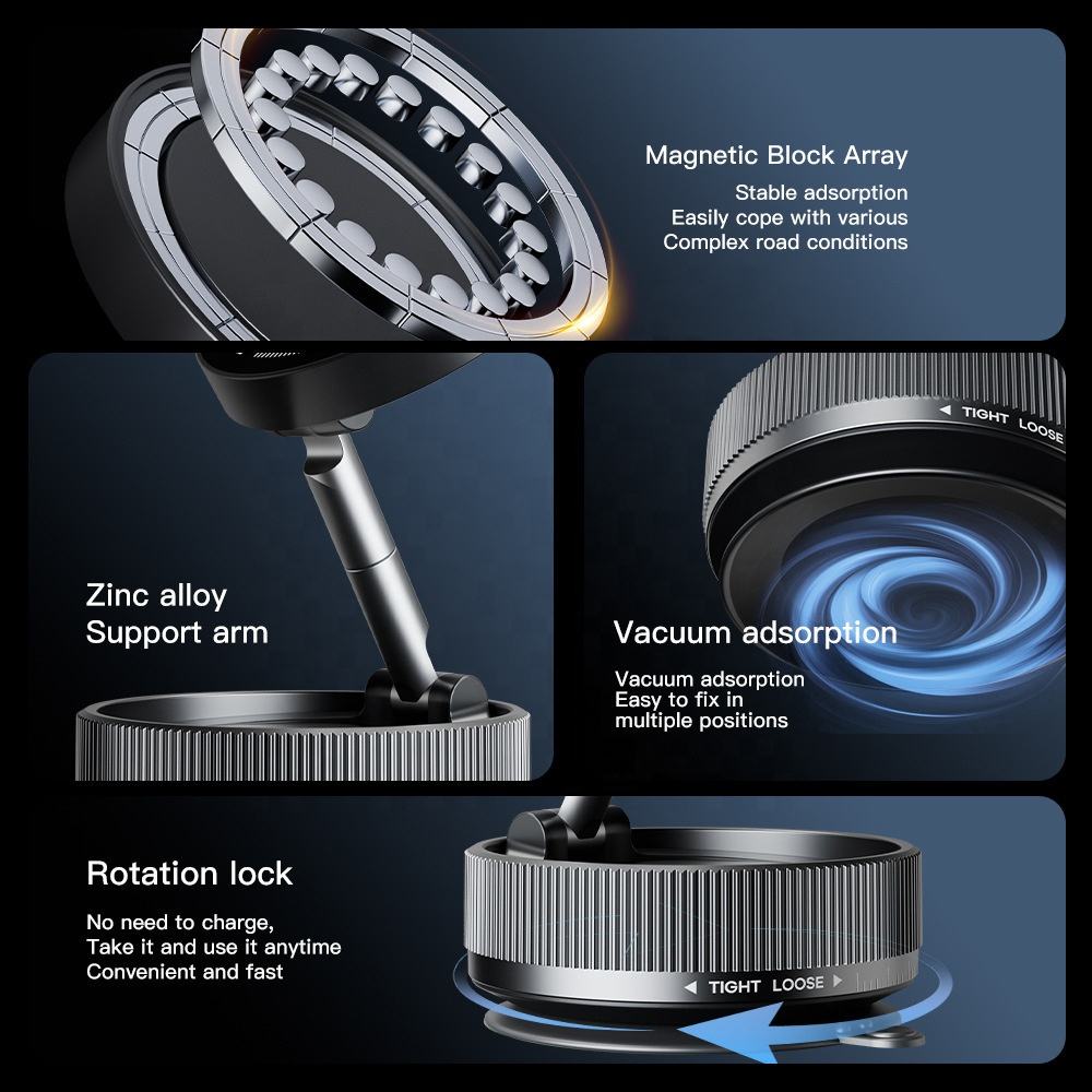 Universal Magnetic Car Phone Holder Dashboard Mount Foldable 360° Rotating GPS