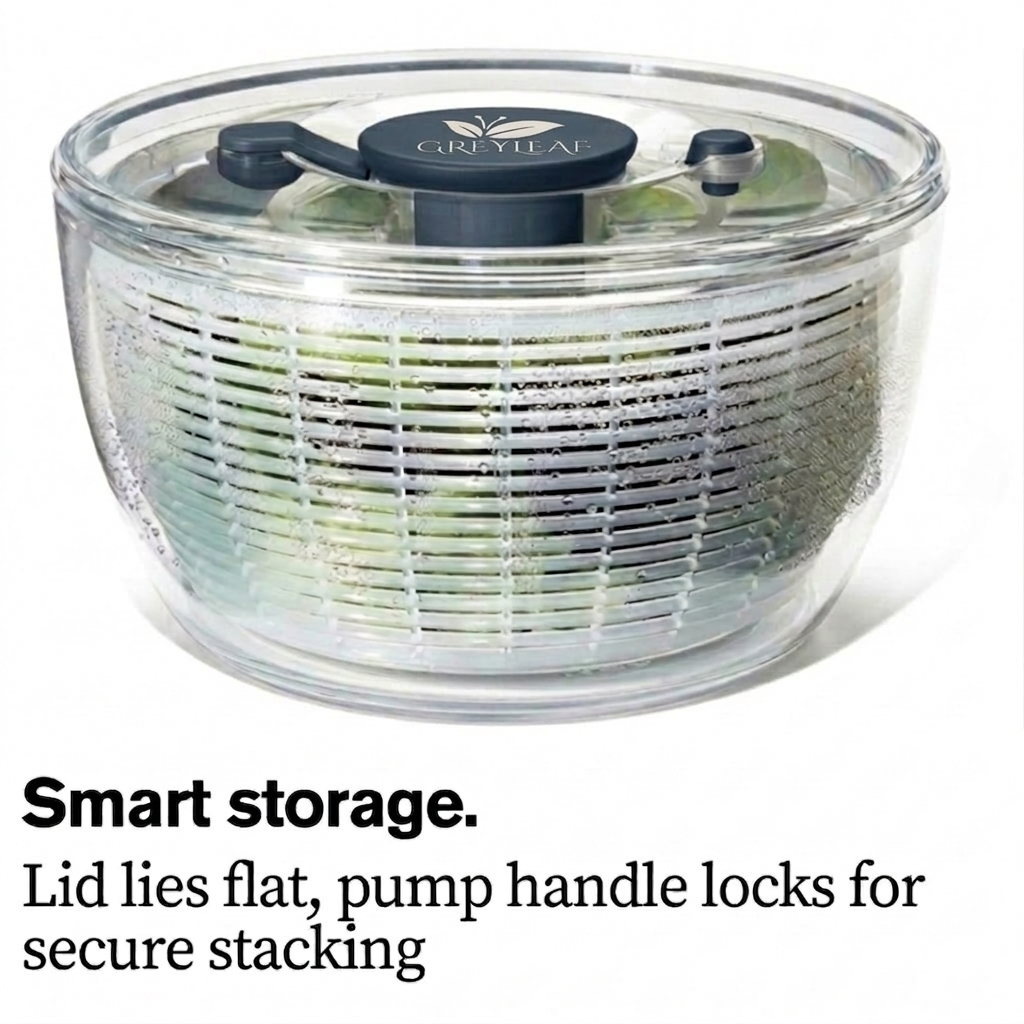 Salad Spinner 3.8 Qt – Large Lettuce Spinner & Vegetable Washer, Fruit Washer Bowl with Strainer, BPA-Free Produce Cleaner & Dryer for Kitchen